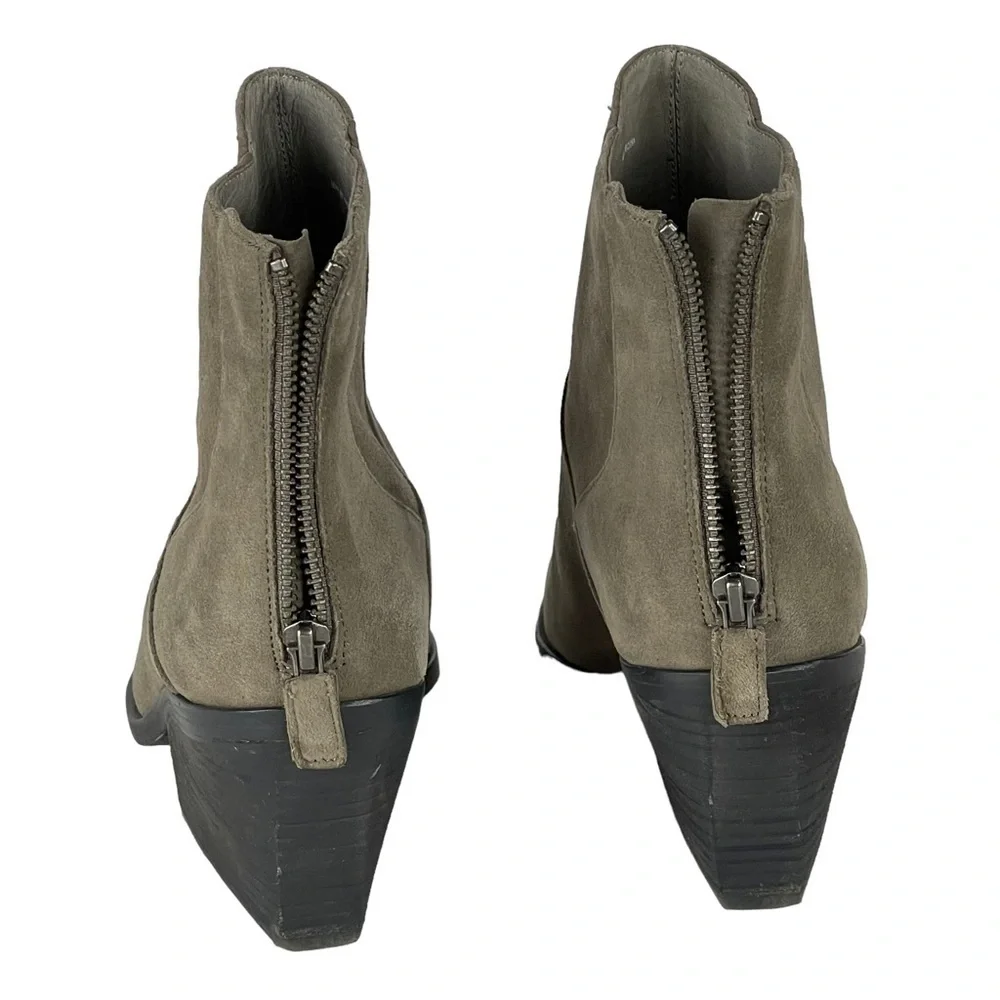 EILEEN FISHER PEER SHADOW TAUPE NUBUCK LEATHER CHELSEA STYLE ANKLE BOOT BOOTIE